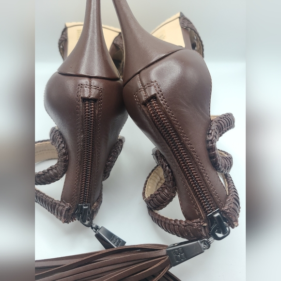 BCBG Maxazria Women's Tassle Strappy Open Toe Heel Shoe Size 5.5 - Picture 6 of 14